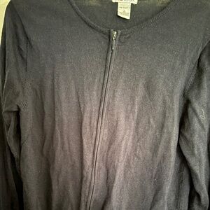 JG Hook Blue Full Zip Sweater Size L
